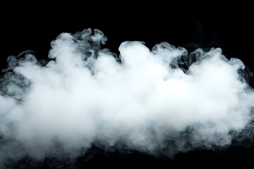 Wall Mural - set of white clouds on a black background.