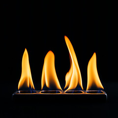 Poster - Captivating flame dance dark background photography abstract close-up energy and motion