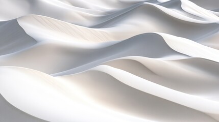 Poster - Serene White Sand Dunes with Soft Curves and Gentle Waves