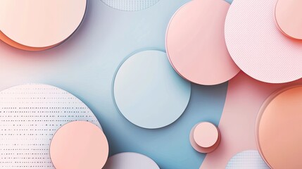 Leinwandbilder - Creative Abstract Background with Circular Shapes and Soft Colors