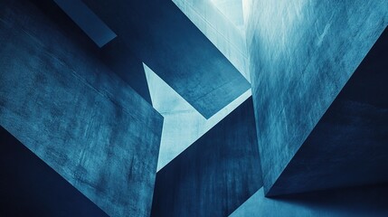Poster - Sophisticated Abstract Blue Geometric Background in Modern Design