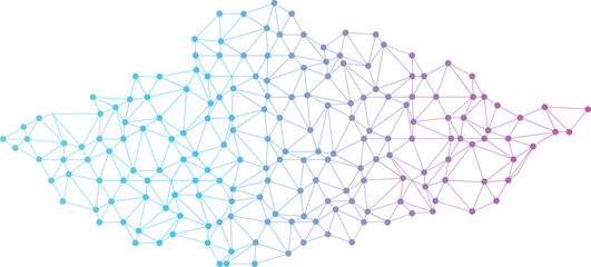 Fototapete - Abstract plexus technology futuristic network background. Digital technology banner with network connection lines
