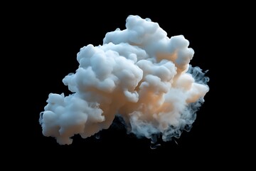Wall Mural - white cloud isolated on black background.