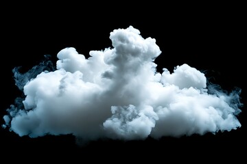 Wall Mural - white cloud isolated on black background.