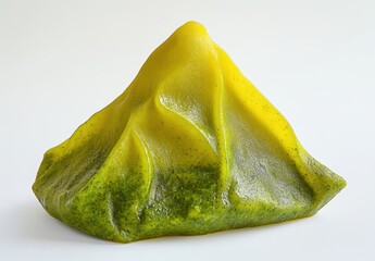 Poster - Yellow and Green Decorative Mountain Shaped Object with Unique Texture for Home Decor and Art Projects