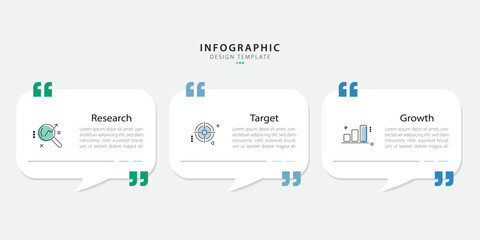 Aufkleber - Business infographic template. 3 Step timeline journey. Process diagram, 3 options on white background, social media post, Infograph elements vector illustration.