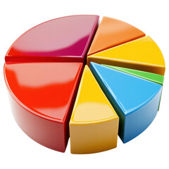 Poster - Business clipart, Colorful pie chart representing investment allocation with vibrant segments