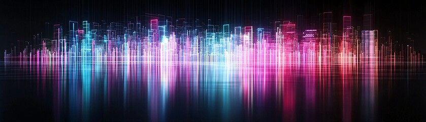 Poster - An endless labyrinth of neon corridors suspended in a cosmic void, glitch art effects, otherworldly dimension, surreal perspective distortion, abstract digital reality