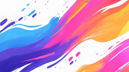 Poster - Dynamic Abstract Background with Colorful Splashes and Waves