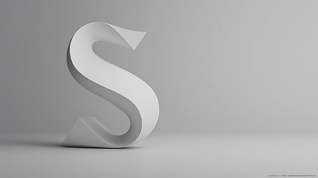 Letter S Rendering in White on Gray Background - Minimalist Design