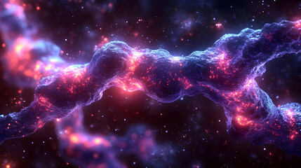 Wall Mural - abstract colorful digital space nebula