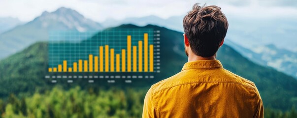 Poster - analyzing growth trends in business metrics mountain landscape infographic outdoor wide angle data v