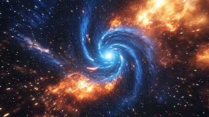 Wall Mural - An intriguing depiction of a wormhole bending the fabric of reality. 