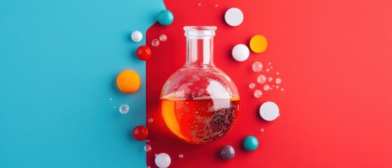 Aufkleber - Vibrant Scientific Innovation Immersive Lab Visualization with Bold Chromatic Chemistry Experiment - Next-Gen Research and Creative Digital Branding