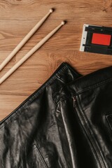 Poster - Vintage Indie Rockstar Essentials Nostalgic Music Memorabilia Flatlay for Creative Content Creators and Retro Lifestyle Branding