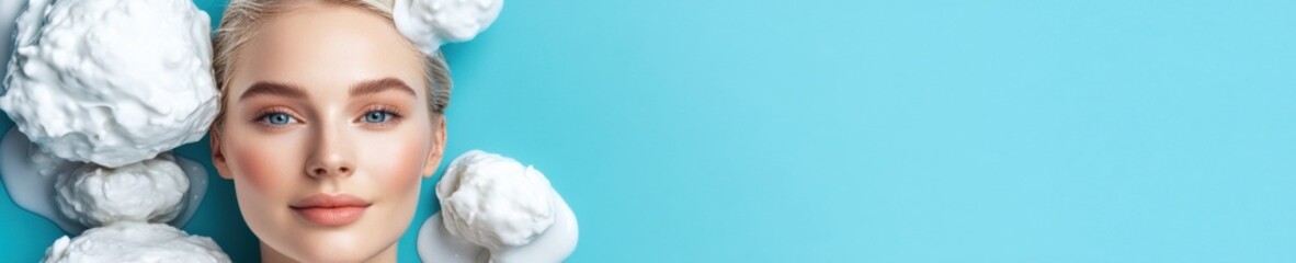 Poster - Ethereal Beauty Tech Minimalist Skincare Aesthetic Exploring Gender-Neutral Wellness Narratives in Next-Gen Personal Care Imaging