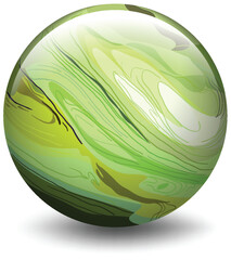 Wall Mural - Green Marble Sphere with Swirling Patterns