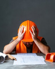 Poster - Burnout Breakthrough Gen Z Construction Professionals Mental Health Resilience in High-Stress Industrial Design Workspace - Wellbeing Tech and Occupational Wellness Insight