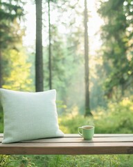 Poster - Serene Forest Wellness Retreat Mindful Morning Meditation with Soft Textural Elements and Sustainable Nature-Inspired Self-Care Composition