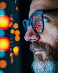 Poster - Cybernetic Vision Immersive Digital Transformation for Tech-Driven Professionals - Futuristic Data Visualization and Augmented Reality Interface Exploring Next-Gen Business Intelligence
