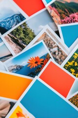 Fototapete - Vibrant Digital Media Mosaic Dynamic Content Visualization with Colorful Nature and Modular Design - Next-Gen Visual Storytelling Platform
