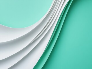 Poster - Minimalist Wave Dynamics Soft Mint and Alabaster Abstract Texture - Contemporary Design Visualization for Digital Branding and Creative Innovation