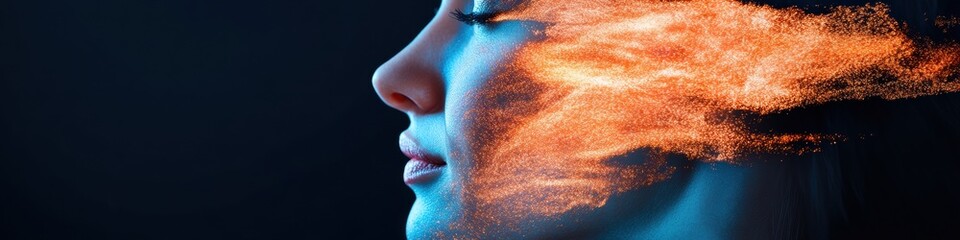 Leinwandbilder - Quantum Neuromorphic Design Futuristic Digital Identity Visualization with AI-Powered Neural Mapping and Immersive Data Stream Aesthetics for Next-Gen Media Intelligence