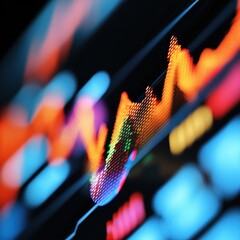 Poster - Dynamic Digital Finance Visualization Futuristic Stock Market Analytics Revealing Emerging Investment Trends with Vibrant AI-Enhanced Performance Graphing
