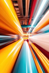 Poster - Hyperkinetic Digital Flow Futuristic Motion Visualization of Technological Acceleration, Capturing Next-Gen Dynamic Performance and Innovation Momentum