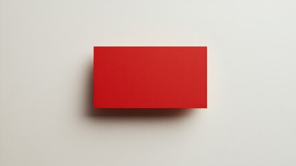 Leinwandbilder - Red Rectangle on White Background Casting Shadow Offers Minimal Composition