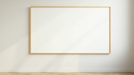 Poster - A white framed picture with a wooden frame