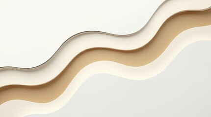 Aufkleber - A white and brown wave with a brown line in the middle