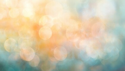 Poster - Abstract Bokeh Background with Pastel Orange Yellow and Blue Lights