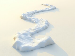 Aufkleber - Abstract Winding Snow Path on White Background