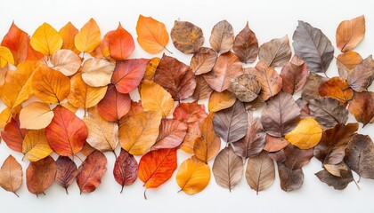 Aufkleber - Autumn Leaves Gradient on White Background