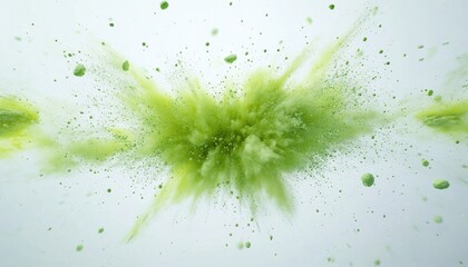 Aufkleber - Green Powder Explosion Against White Background