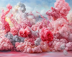 Poster - a classic oil painting morphing into a high-resolution digital hologram, blending physical brushstro