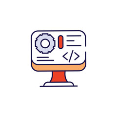 Software Development icon design with white background stock illustration