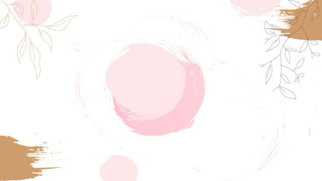 Pink Background Floral Pastel flat geometric abstract