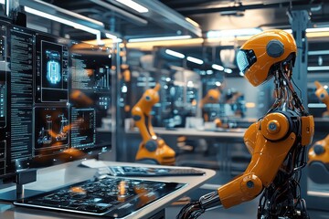 Poster - office space uses ar to show ai robotics processes