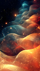 Poster - Abstract Glowing Waves In Space