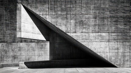 Poster - Abstract Architectural Element with Bold Lines and Textured Concrete