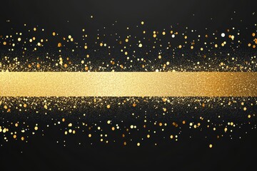 Poster - Golden Celebration: A shimmering abstract design featuring a gold band and sparkling particles against a dark backdrop, evocative of luxury and festivity.