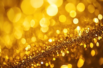 Poster - Golden Sparkle: A captivating abstract display of shimmering golden bokeh, conveying a sense of luxury, celebration, and refined beauty.