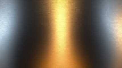 Poster - Brushed Metal: A mesmerizing close-up of a metallic surface, reflecting light and shadow, with a striking interplay of colors and textures. A visually appealing background.