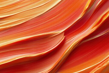 Poster - Fiery Strokes of Abstraction: Dynamic and artistic, this photo features a close-up view of layered paint strokes in vibrant shades of red, orange, and yellow, evoking a sense of movement and energy.