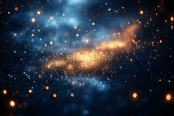 Poster - Abstract Glowing Sparkle Background With Blue Orange Lights