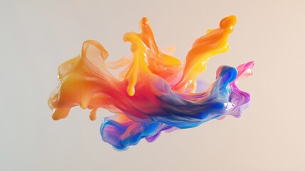 Poster - Colorful Abstract Fluid Art: A mesmerizing display of vibrant, swirling colors, created by ink and liquid, creating a visual symphony of gradients, light, and movement.