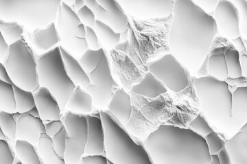 Poster - Cracked Surface: Abstract, high-angle close-up reveals a mesmerizing mosaic of cracked, fragmented textures, each angle creating a unique, intricate pattern in grayscale.