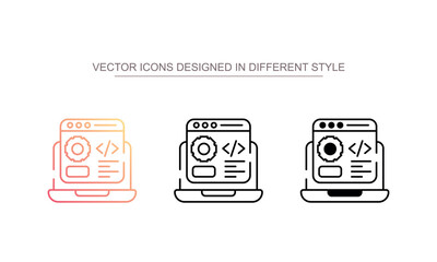Web Development icon design with white background stock illustration